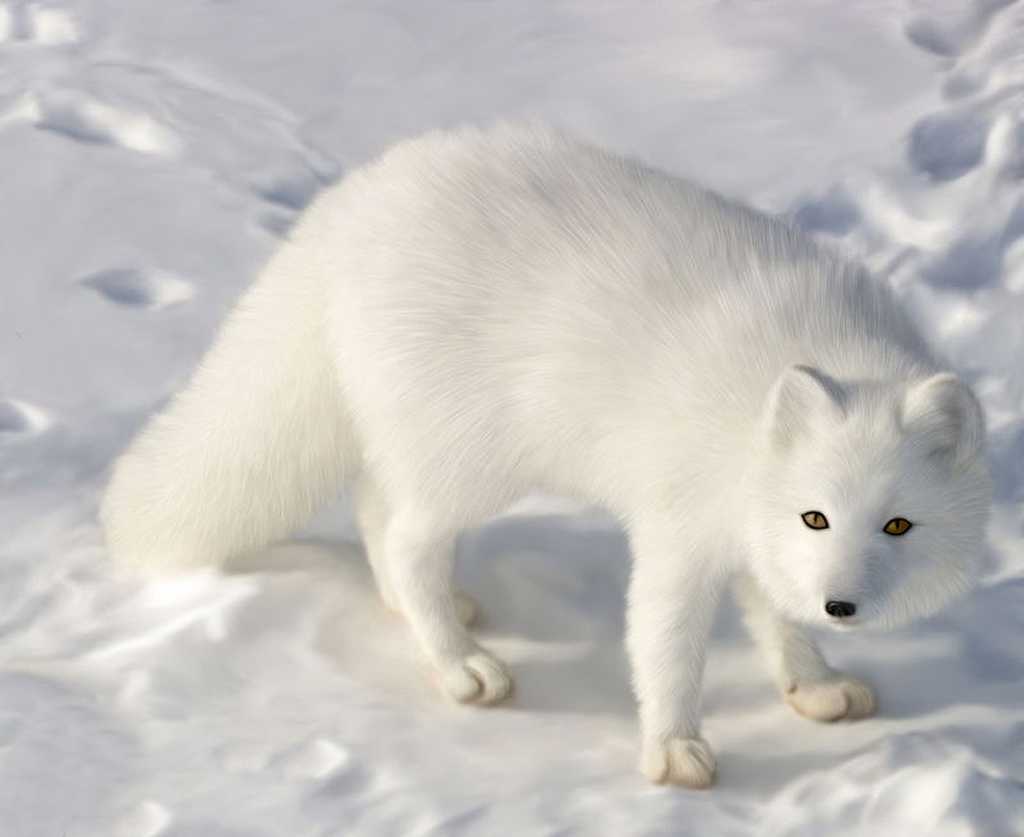 可爱的白狐图片