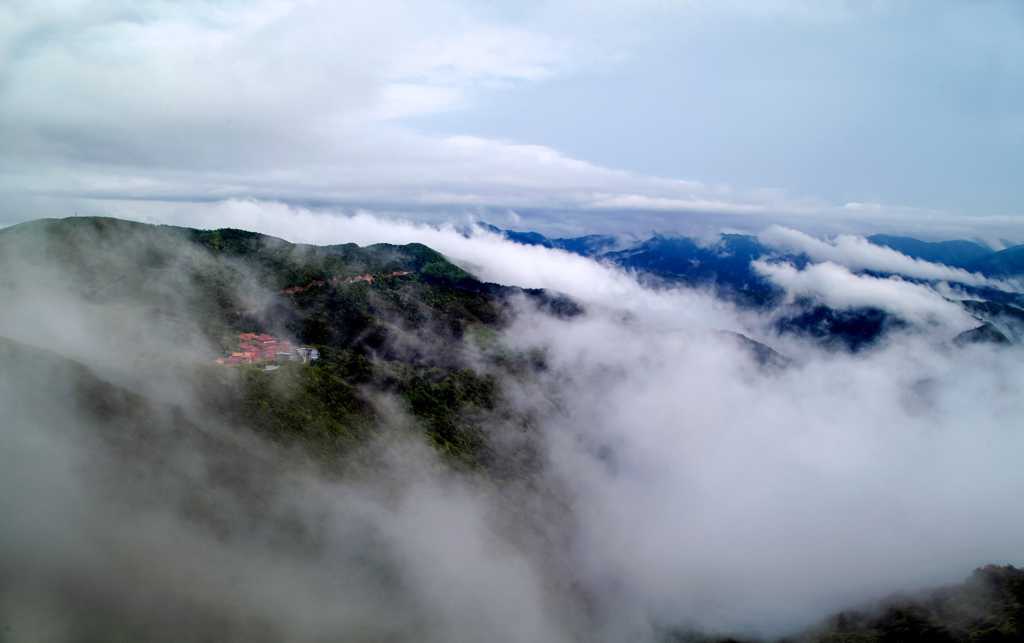 雾锁阳明山景致图片
