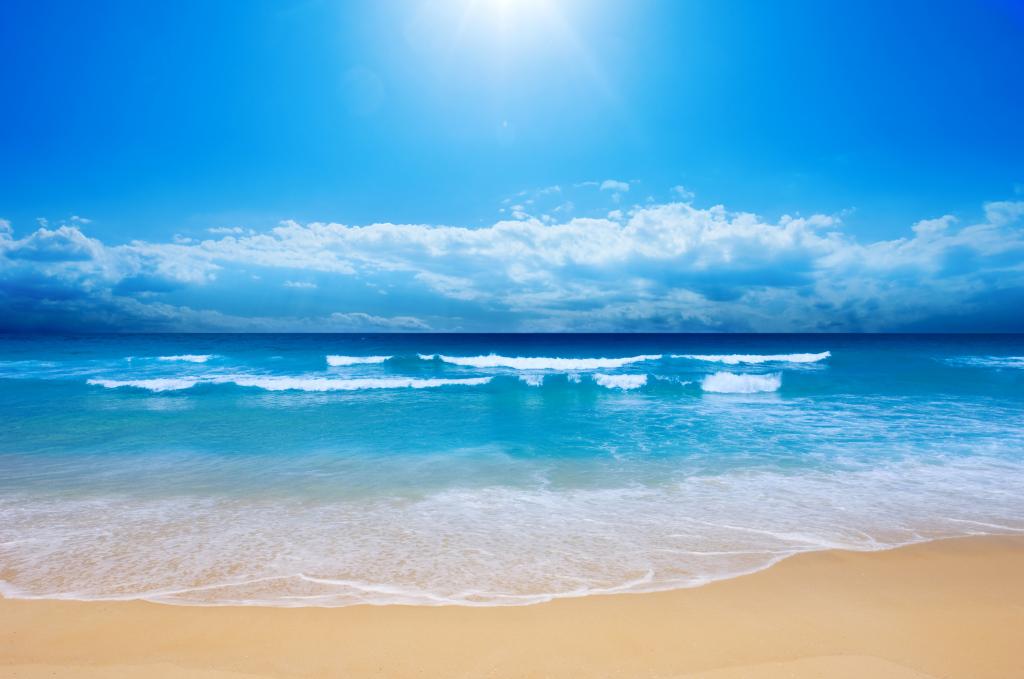 海滩,阳光灿烂的日子,夏天,4 k