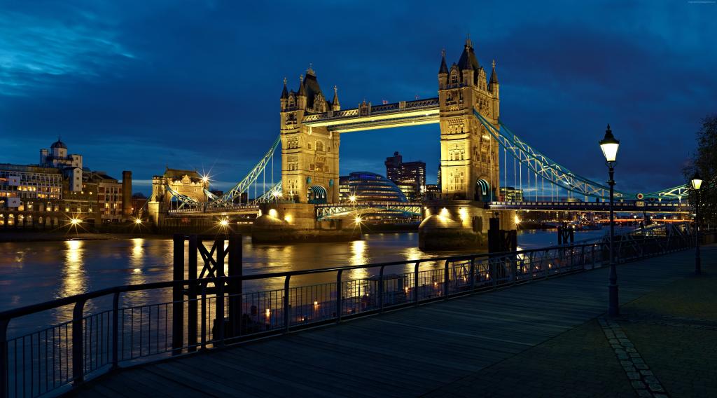 伦敦,桥,英国,晚上,河,旅游,旅游（水平）
