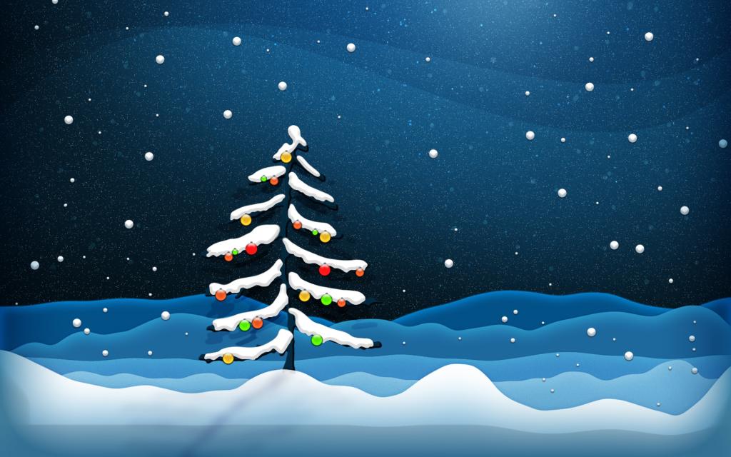 降雪,圣诞树,冬天,高清