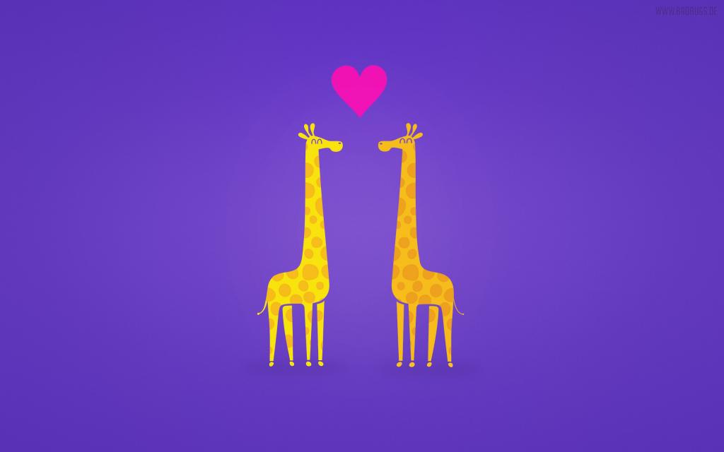 长颈鹿夫妇,动画片,HD