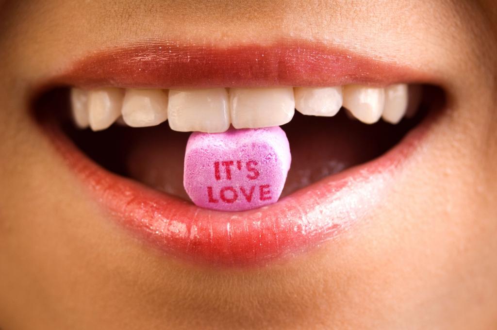 爱,糖果,嘴唇,微笑