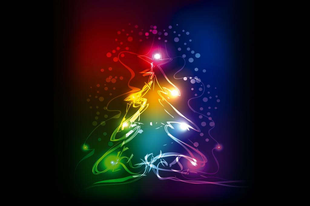 圣诞树,摘要,色彩艳丽,4 k
