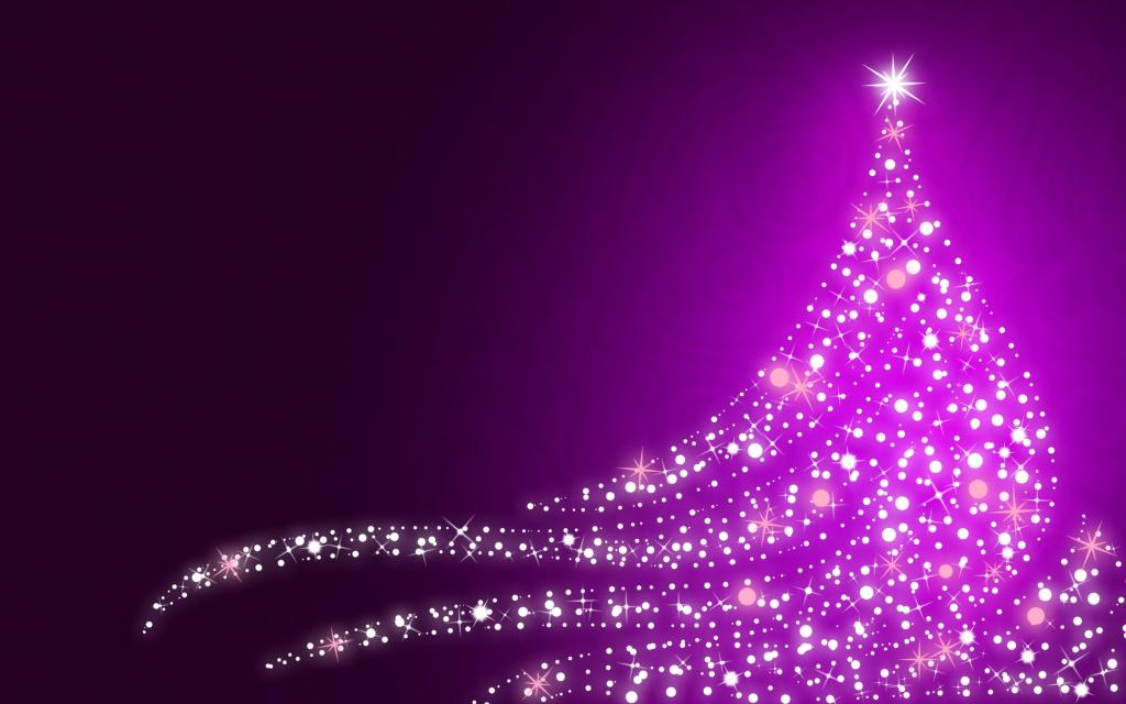 圣诞灯,圣诞树,紫色,高清