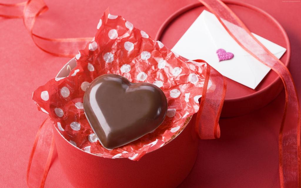 情人节,2月14日,巧克力,糖果,心中,爱（水平）