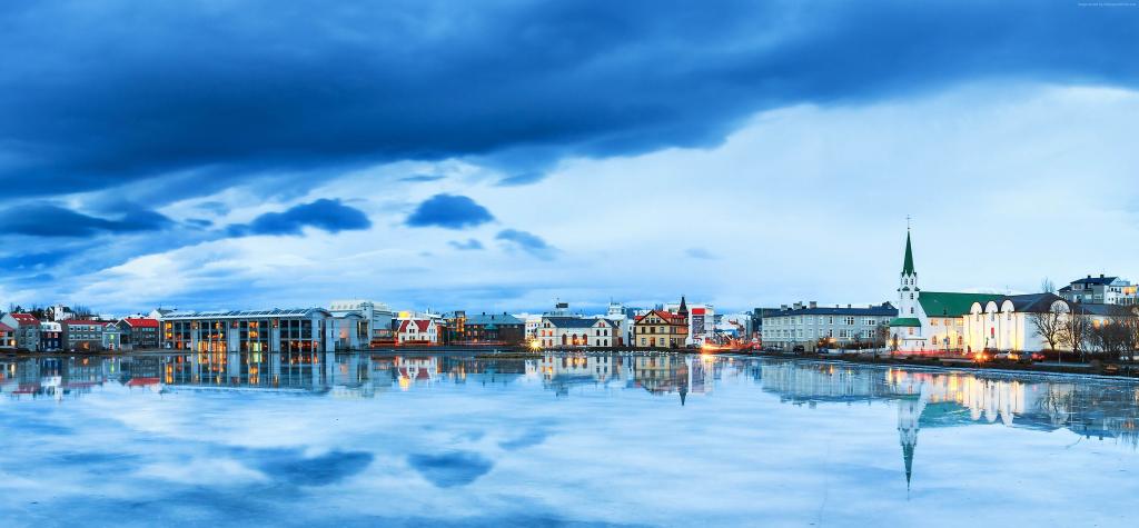 雷克雅未克,冰岛,河流,天空,4k（水平）