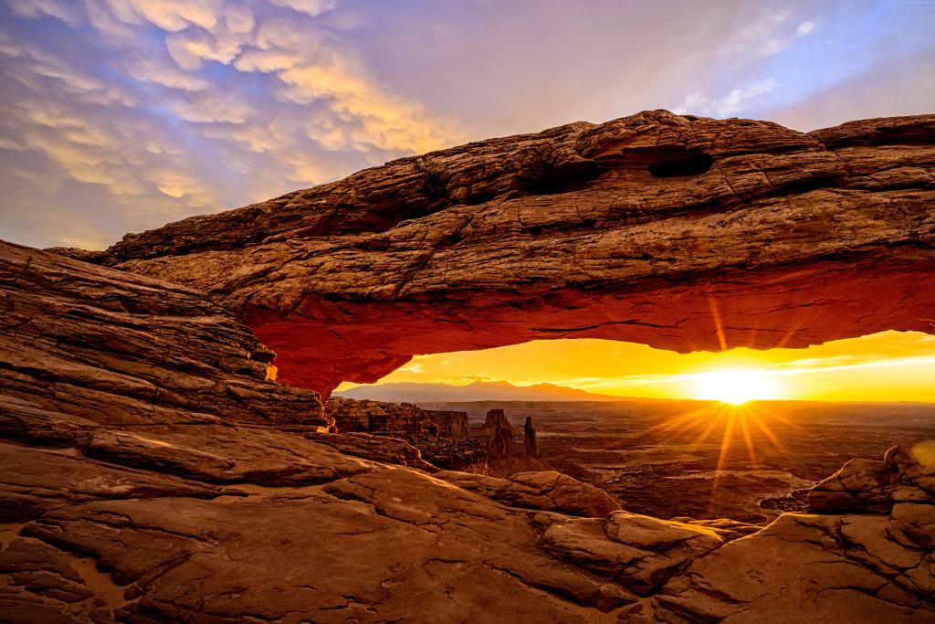 梅萨拱,犹他州,美国,山,日出,8K（水平）