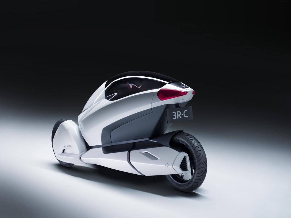 本田3R  -  C,概念,本田,三轮,电动车,车辆,自行车,背部（水平）