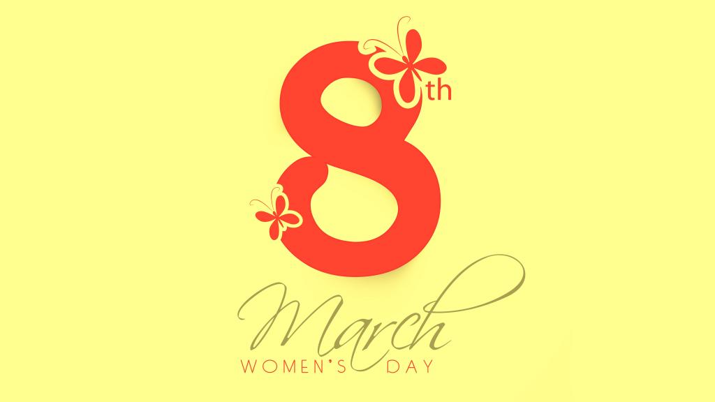 3月8日,妇女节,黄色背景,4K,8K