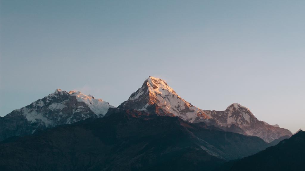 安纳布尔纳峰地块,喜马拉雅山,尼泊尔,山,日出,最小,4K