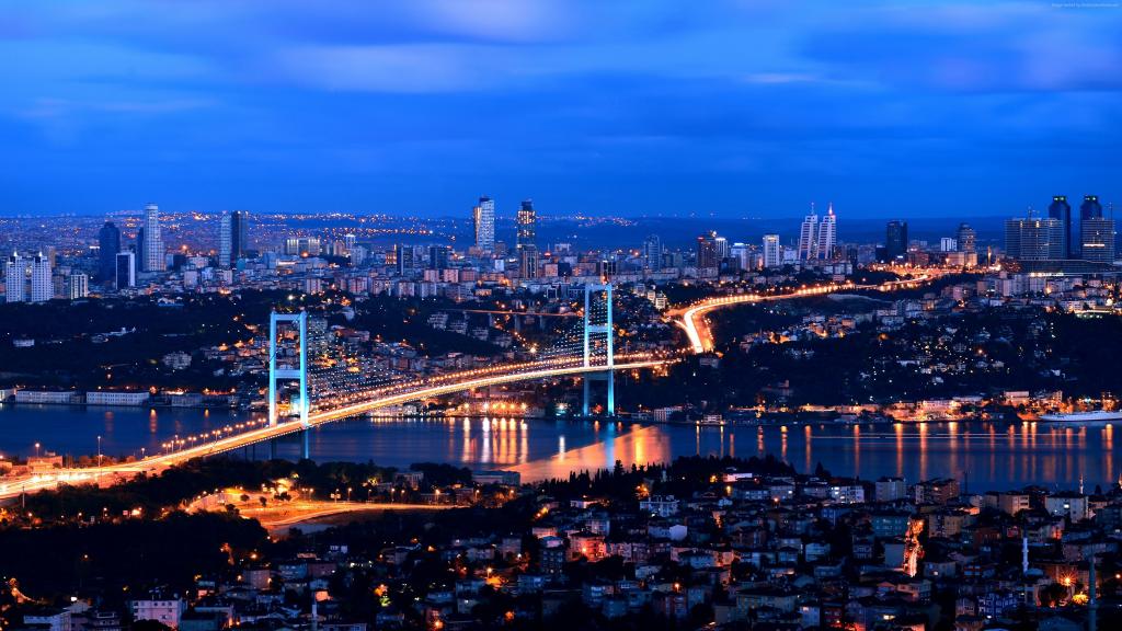 土耳其,伊斯坦布尔,晚上,4k（水平）
