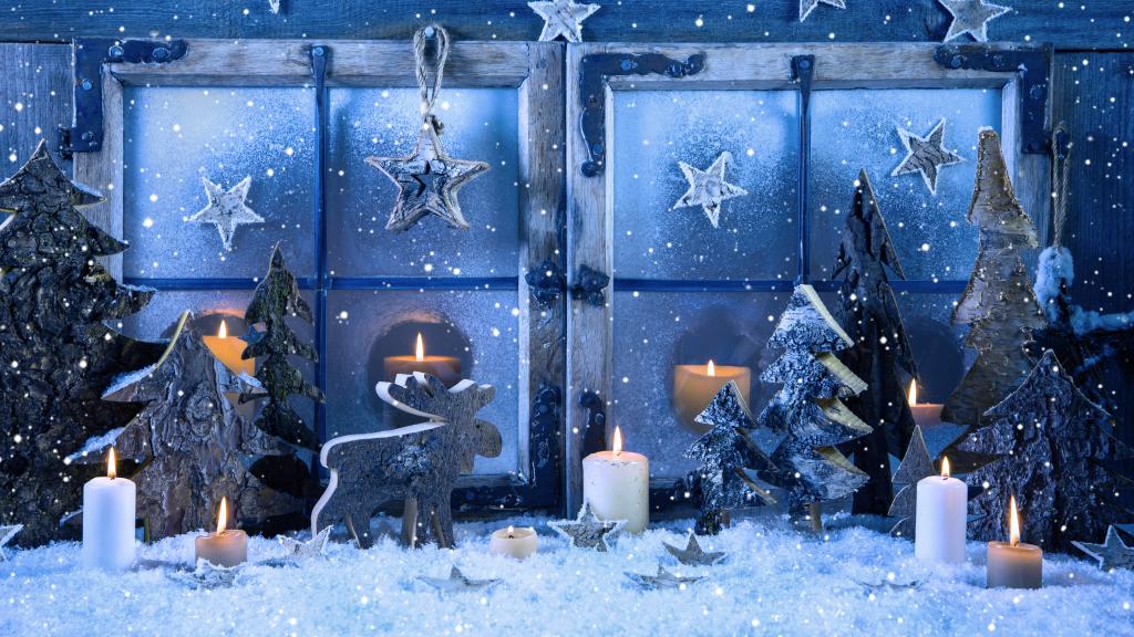 圣诞节装饰,降雪,蜡烛,5K