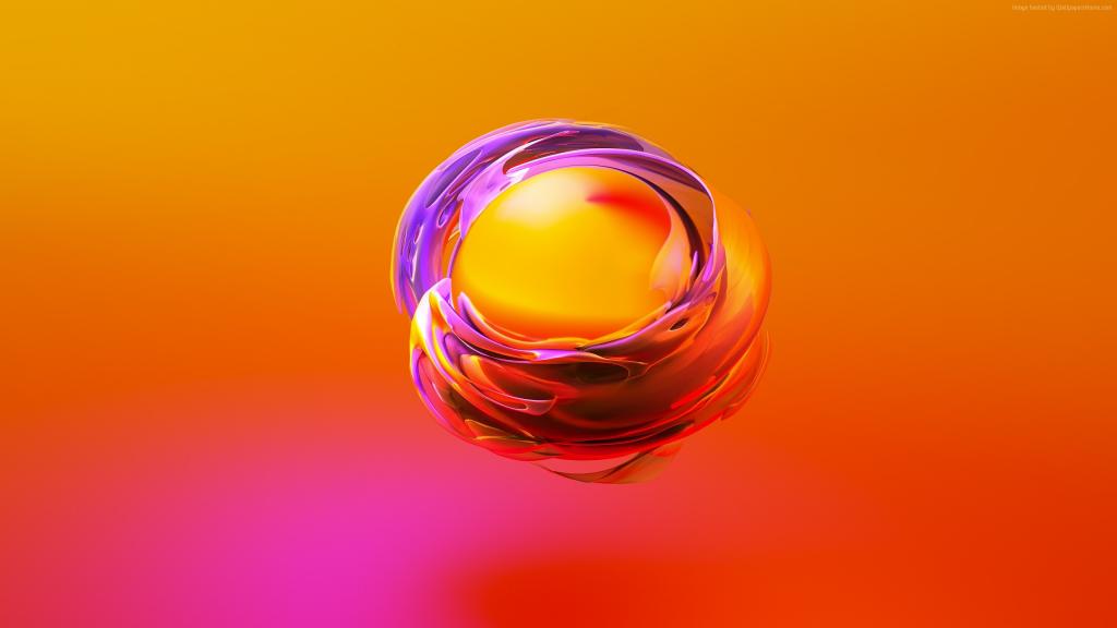 球体,3D,橙色,黄色,HD（水平）