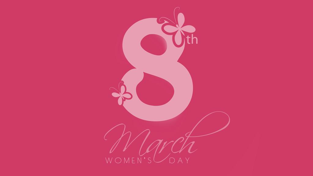 3月8日,妇女节,粉红色背景,4K,8K