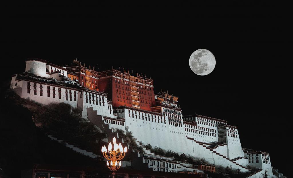 布达拉宫唯美迷人夜景