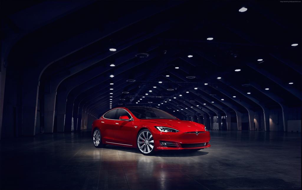 特斯拉Model S P90D,电动车,Elon Musk,红色（水平）