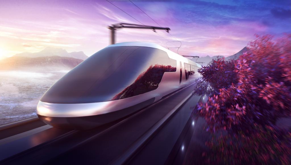 火车,未来派,CGI