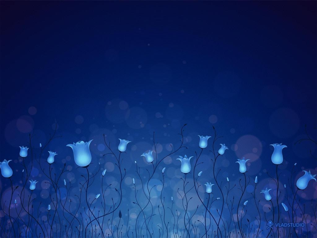 蓝色的灯光鲜花