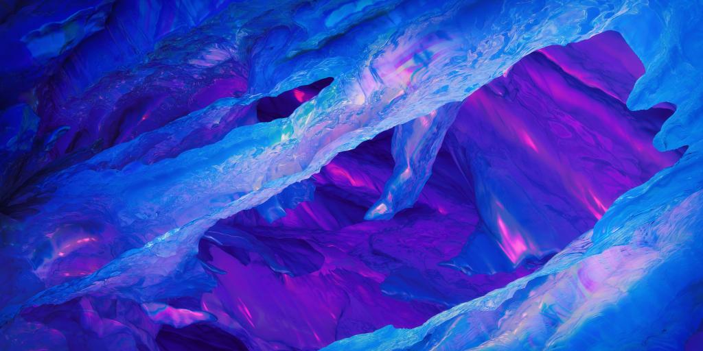 冰,霜,蓝色,紫色,霓虹灯,OnePlus 5T,股票,4K