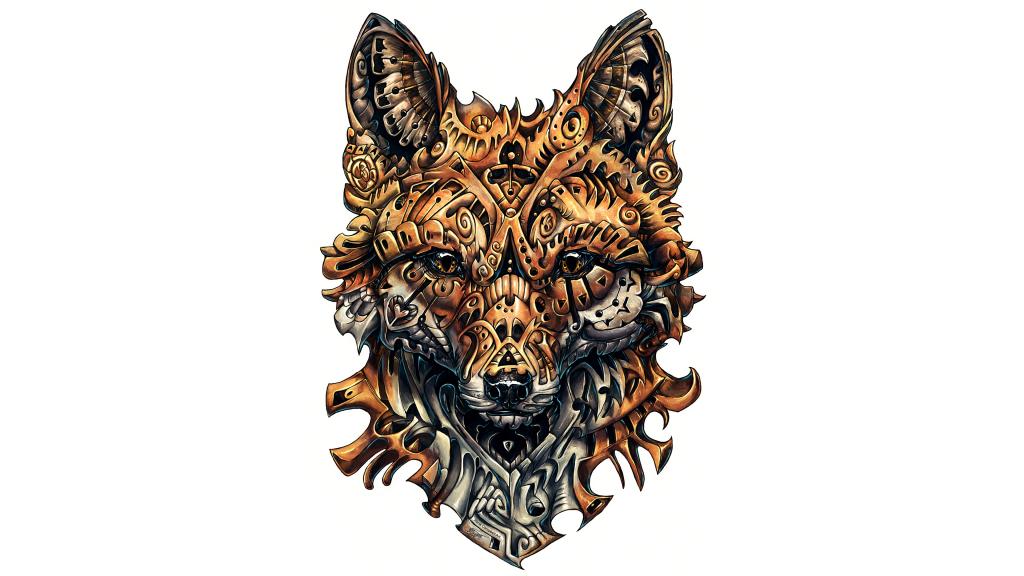 狐狸,图稿,纹身,4 k