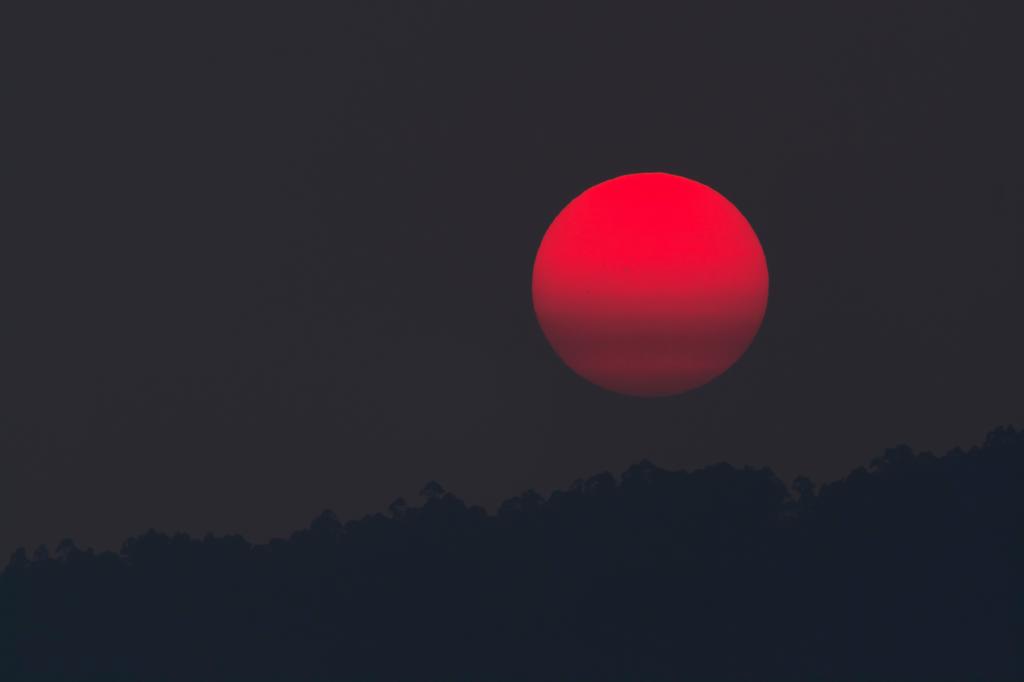 红色月亮,满月,日落,4K