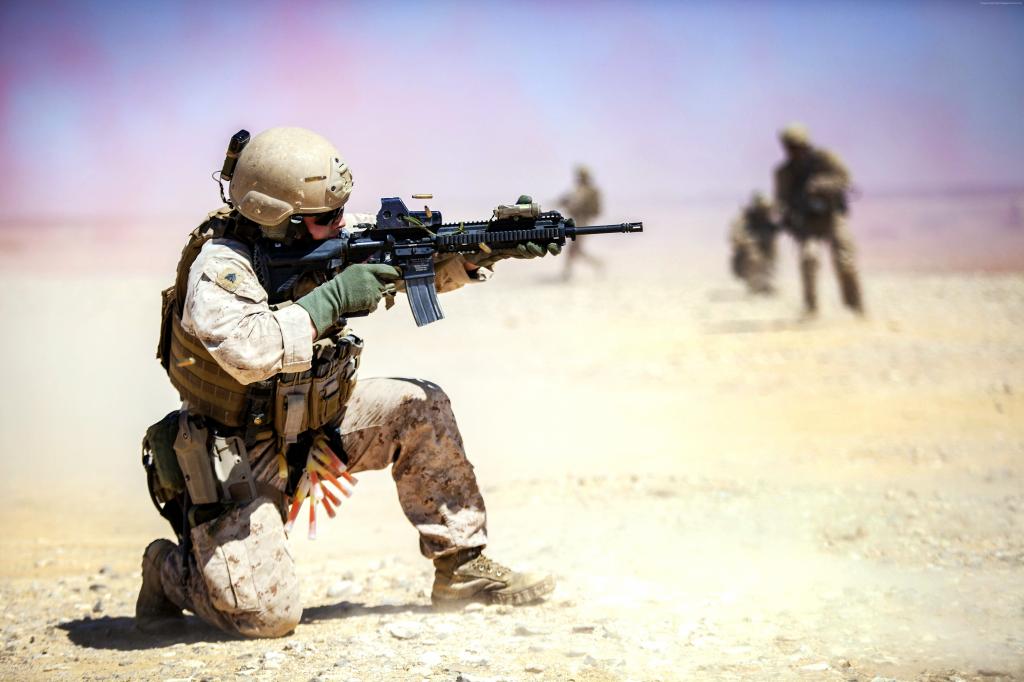 M4,卡宾枪,突击步枪,美军,士兵,伊拉克,沙漠,射击（水平）