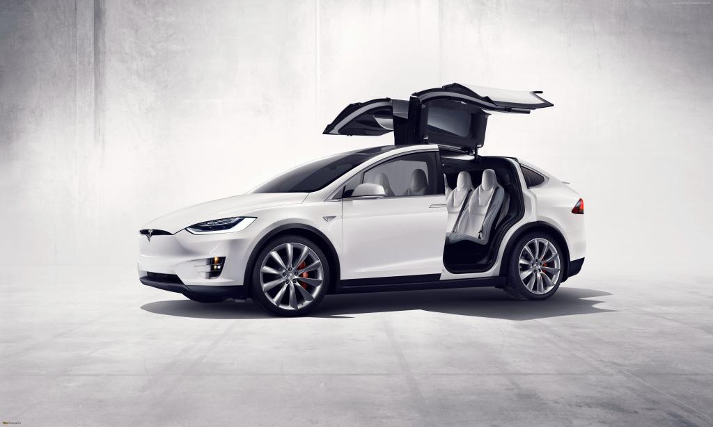 特斯拉模型X,白色,电动车,SUV,2016（水平）