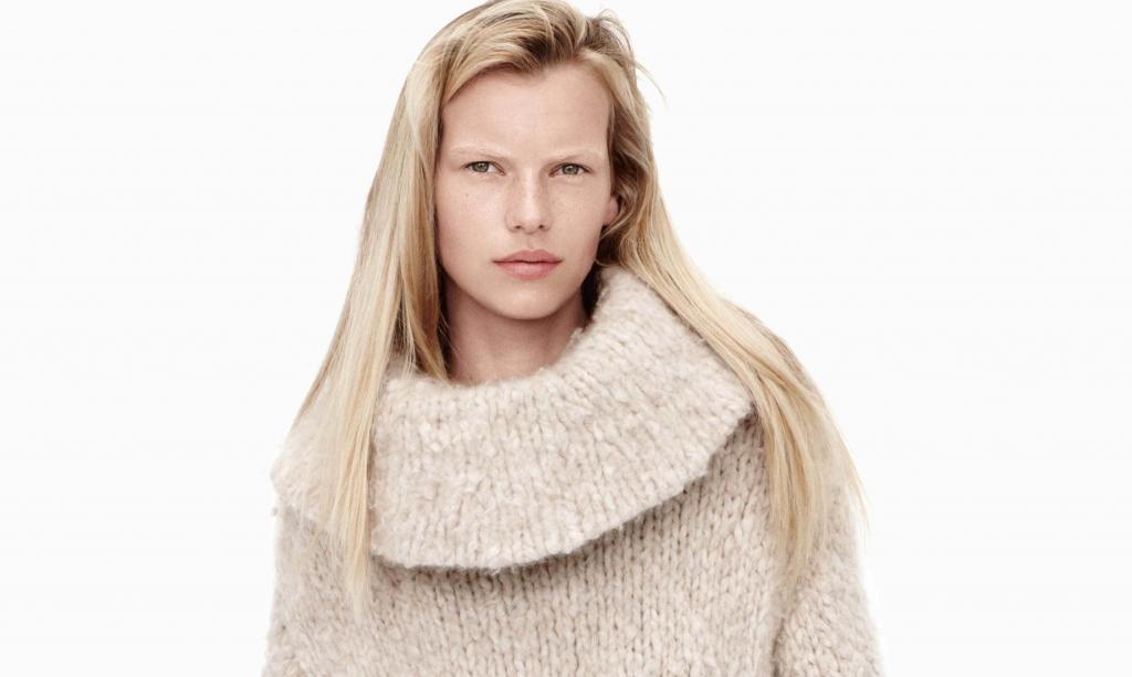 莉娜·伯格模型,春天2015年顶级模特,金发女郎,看,白色背景（水平）