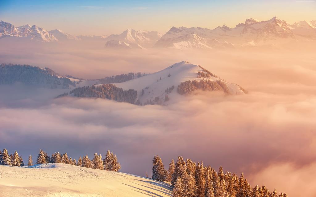阿尔卑斯山,5k,4k壁纸,瑞士,山,云,松（水平）