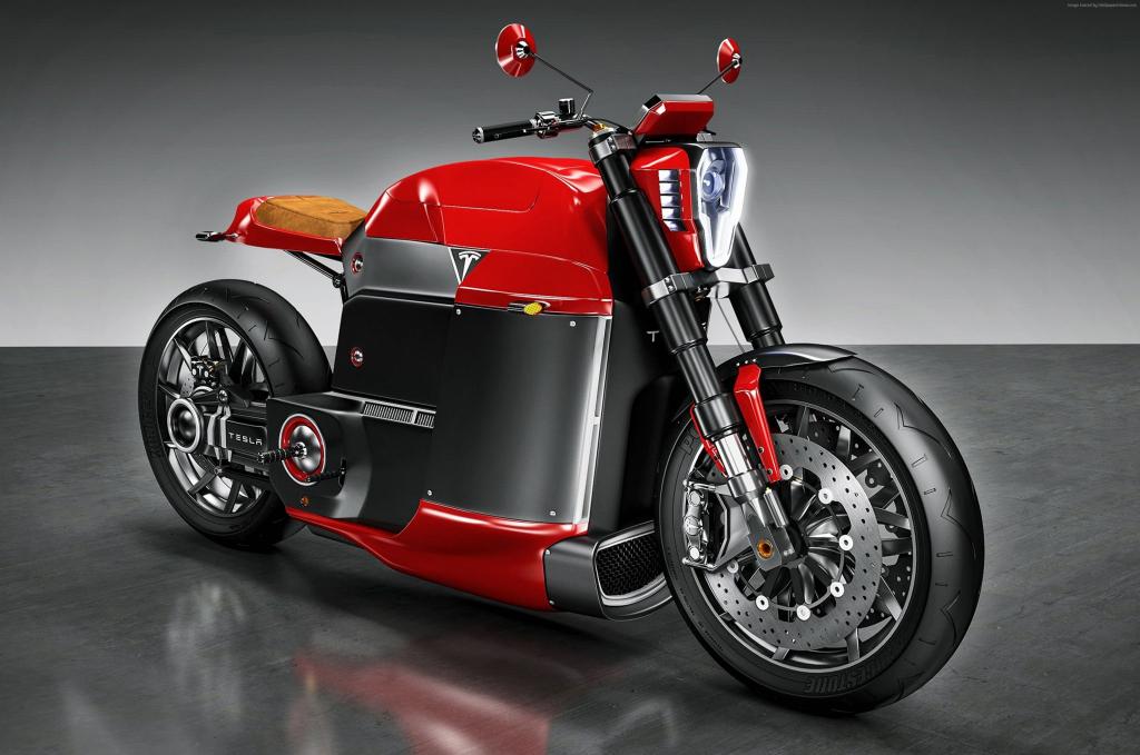 特斯拉模型M,电动,摩托车,红色,摩托车未来（卧式）