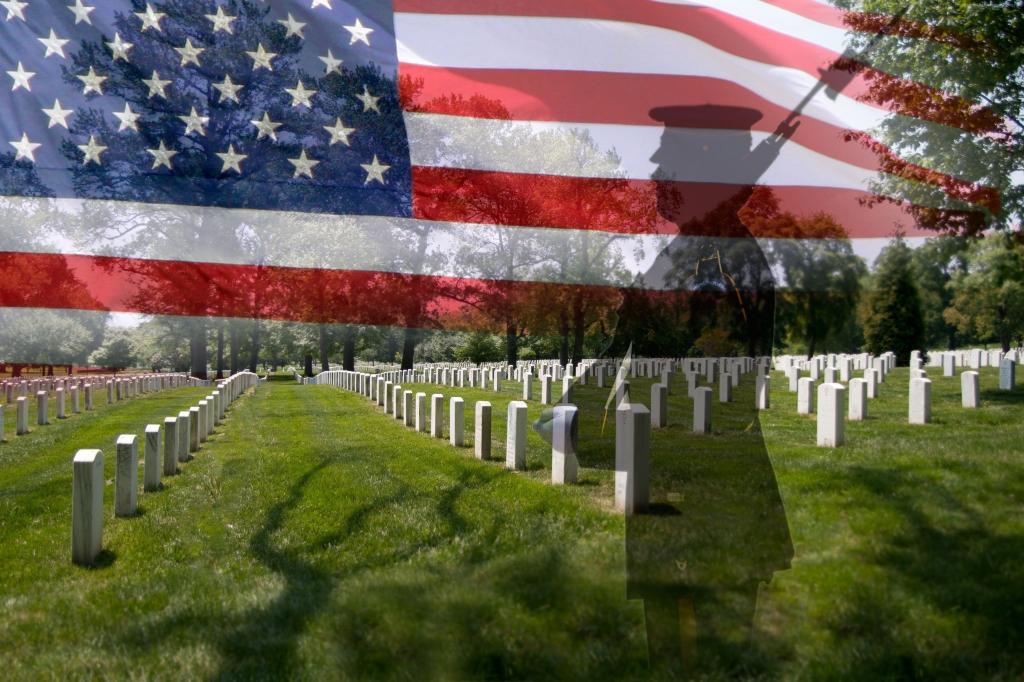 阵亡将士纪念日,美国事件,堕落的美国士兵的记忆,旗帜（水平）
