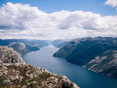挪威,5k,4k壁纸,河,山,云（水平）
