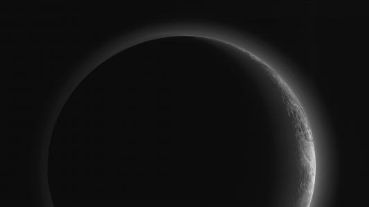 冥王星,新月,地平线,剪影,高清,4K,8K