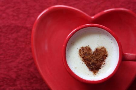 爱的心,牛奶,咖啡,盅,飞碟,4 k