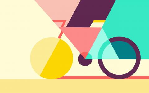 几何抽象自行车