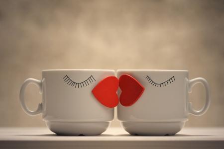 亲吻,嘴唇,爱的心,咖啡杯,4 k