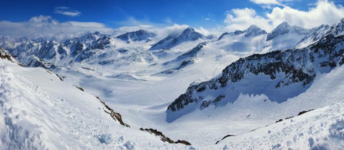 Stubaital Stubai,山,雪,冬天,4k（水平）