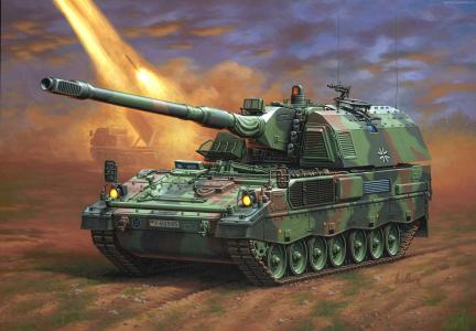 PzH 2000,榴弹炮,Panzerhaubitze,火炮,德国国防军,射击,艺术,绘画（水平）