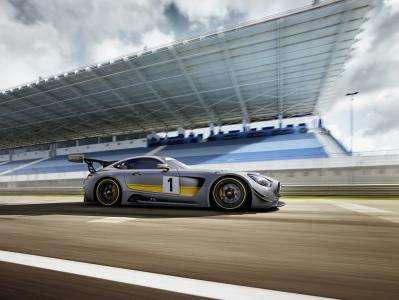 奔驰AMG GT3,超级跑车,轿跑车,灰色。 