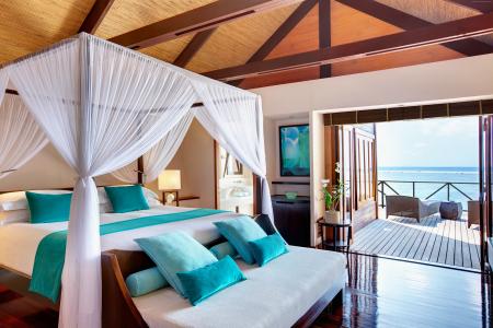 马尔代夫水上别墅,2015年度最佳酒店,旅游,度假,度假,勒克斯,床,蓝色（水平）
