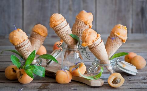 冰淇淋,杏,美味,4k（水平）