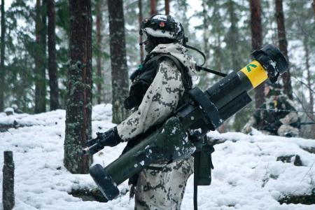 军队,士兵,芬兰国防军,火箭发射器,冬天,雪,迷彩（水平）