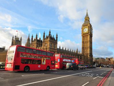 伦敦,英国,大本钟,威斯敏斯特修道院,城市,巴士,旅游,旅游（横向）