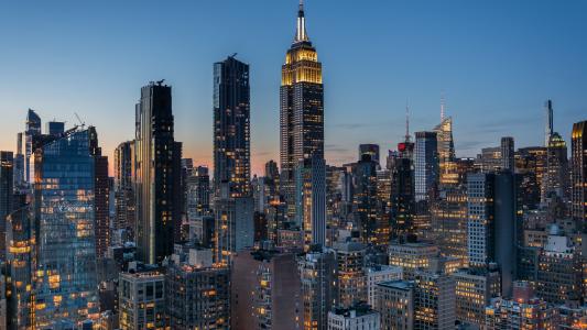 曼哈顿傍晚城市风景