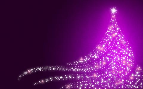 圣诞灯,圣诞树,紫色,高清