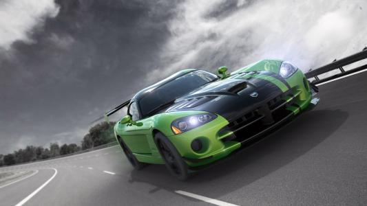 道奇Vi蛇GTS-R,纪念版ACR,绿色,速度（水平）