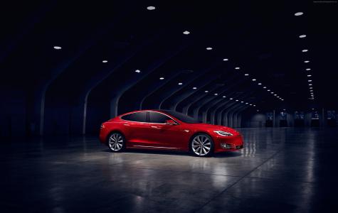 特斯拉Model S P90D,电动车,Elon Musk,红色（水平）