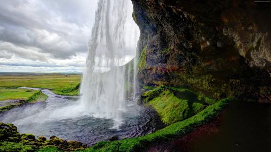 Seljalandsfoss,5k,4k壁纸,冰岛,瀑布,旅游,旅游（水平）
