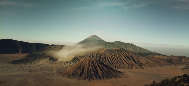 山,5k,4k壁纸,印度尼西亚,沙漠,云（水平）